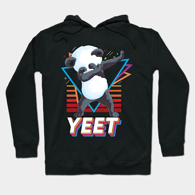 Cute panda dab dance funny Dabbing panda bear Retro Yeet Hoodie by UNXart